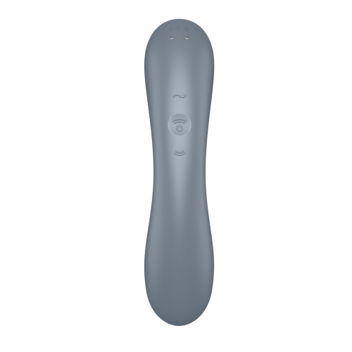Satisfyer Curvy Trinity 1 - Вакуумный стимулятор + вибратор точки G, 17.5х3.9 см (серый)