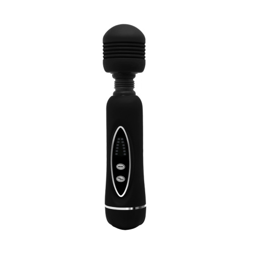 Baile Power Wand Black - Вибратор-микрофон с двумя насадками, 20х4.5 см (чёрный)