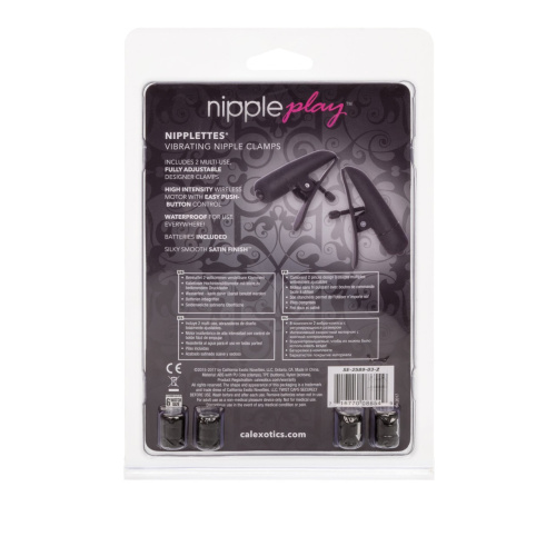 CalExotics Nipplettes - Виброзажимы для сосков, 7х2 см (черный)