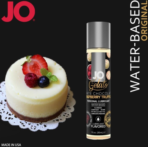 System Jo -  White Chocolate Raspberry Truffle - оральный лубрикант со вкусом белого шоколада с малиной, 30 мл
