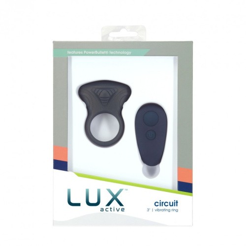 Lux Active Circuit Vibrating Cock Ring - віброкільце з пультом керування, 8х3.2 см (синій) - купити в Києві, Україні