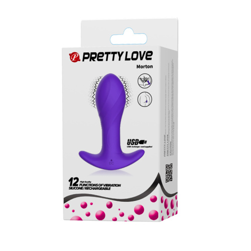 Pretty Love Morton Plug Blue - Анальна пробка з вібрацією, 10,4 х3, 4 см (синій) - купити в Києві, Україні