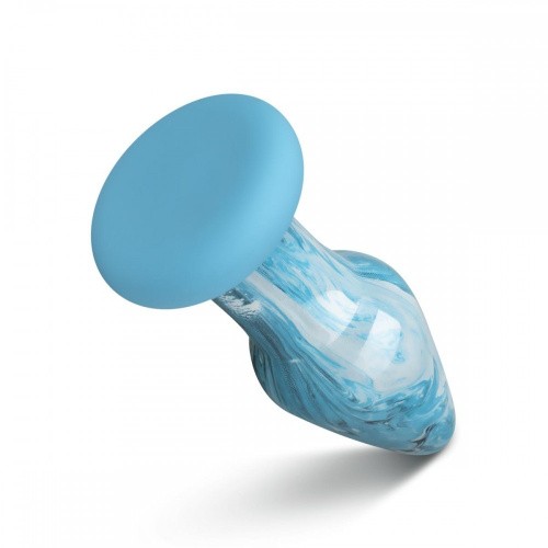 Gildo - Ocean Curl Glass Butt plug - Стеклянная анальная пробка, 11,1х5 см (голубой)