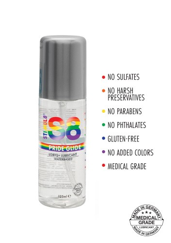Stimul8 WB Pride Glide Lube - лубрикант на водной основе, 125 мл