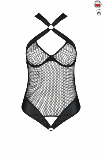 Amanda Body Passion - Сетчатый боди с халтером Amanda Body, черное (S/M)