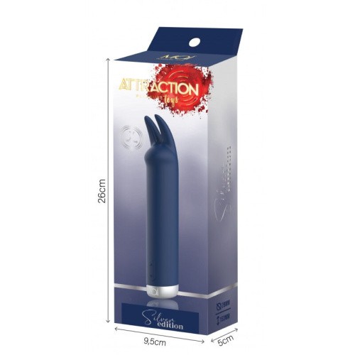 Mai Attraction Pleasure Toys Silver Edition Bunny - Вибратор, 15.3х2.8 см