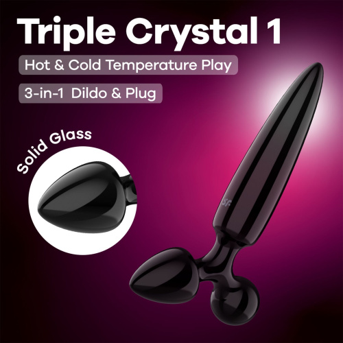 Тристоронній скляний дилдо Satisfyer Triple Crystal 1 - купити в Україні | Секс шоп SEX-SHOP.ua