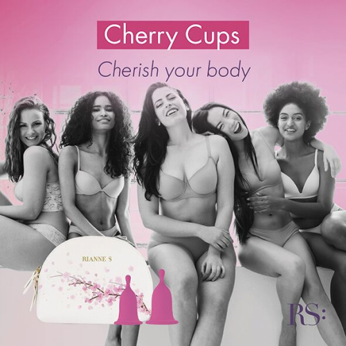 RIANNE S Femcare Cherry Cup - 2 менструальні чаші розмір S та M у косметичці - купити в Києві, Україні