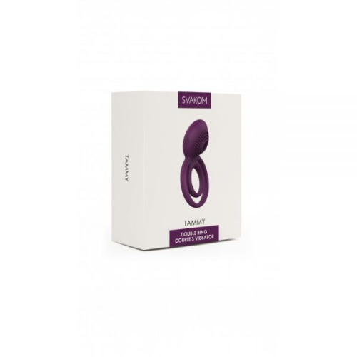 Svakom Tammy Vibrating Ring Violet - подвійне віброкільце, 8х2.8 см (фіолетовий) - купити в Києві, Україні