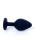 Boss Silikon Plug Jewellery Black Medium - Анальная пробка с кристаллом, 8х3.5 см (черный с розовым)