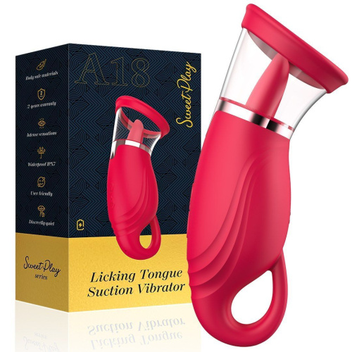Вакуумный стимулятор с язычком Erospace Sweet Play Licking Tongue Suction Vibrator A18