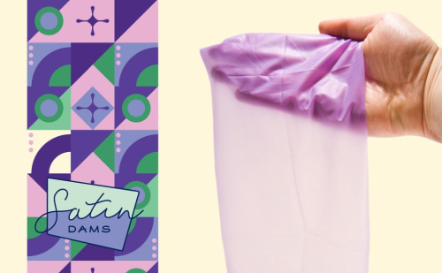 Салфетка для орального секса Trustex Grape Satin Latex Dams со вкусом винограда, 1 шт