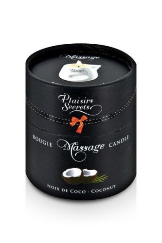 Plaisir Secret Coconut -  Массажная свеча с ароматом кокоса в подарочной упаковке, 80 мл
