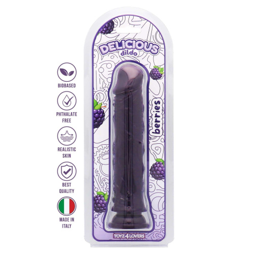 Фалоімітатор з ароматом ожини - Toyz4lovers Delicious Dildo Berries, 20 см - купити в Україні | Секс шоп SEX-SHOP.ua