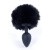 Boss Jewellery Silicon PLUG  Bunny Tail  Black - Анальная пробка с хвостом, 6,5х2,7 см (черный)