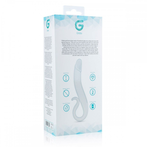 Gildo Glass Dildo No. 14 - Стеклянный фаллоимитатор, 18 см (прозрачный)