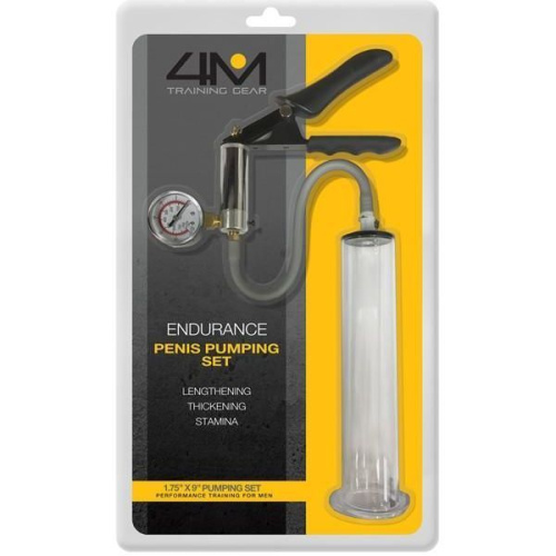 4M Endurance Penis Pumping Set, 1.75 - Вакуумная помпа с ручным насосом и манометром, 23х4.5 см