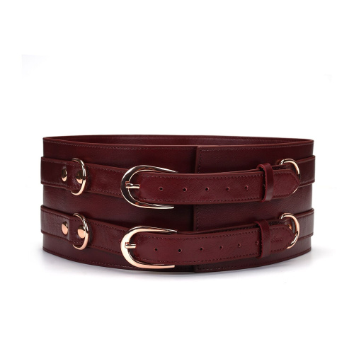 Кожаный пояс для бондажа Liebe Seele Wine Red Waist Cuff, размер S