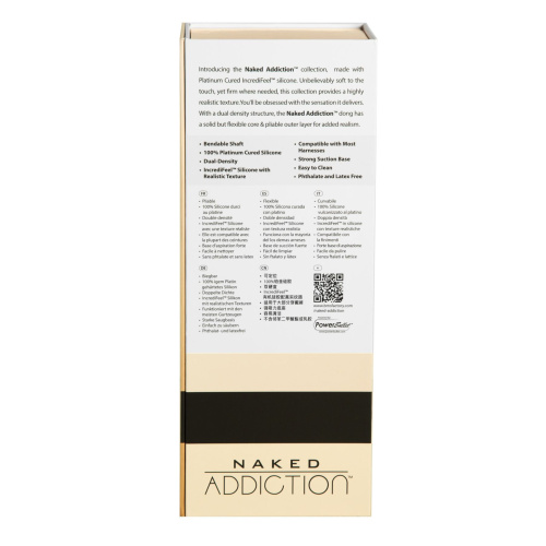 Naked Addiction 9” Dual Density Dildo - фалоімітатор, що гнуться на присосці, 22,8 см (тілесний) - купити в Києві, Україні