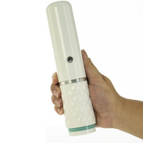 Pillow Talk Feisty Thrusting Vibrator Teal - Роскошный вибратор-пульсатор с присоской, 12.5х3.4 см. (голубой)
