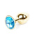 Металлическая анальная пробка с кристаллом B-Series Jewellery Gold Plug Light