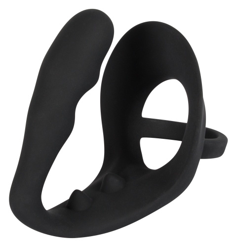 Black Velvets Ring & plug - Стимулятор простаты с эрекционным кольцом, 10,5 см (черный)