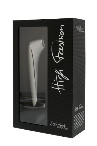 Люксовый вакуумный стимулятор клитора с вибрацией Satisfyer Luxury High Fashion, 17х4 см (серебристый)