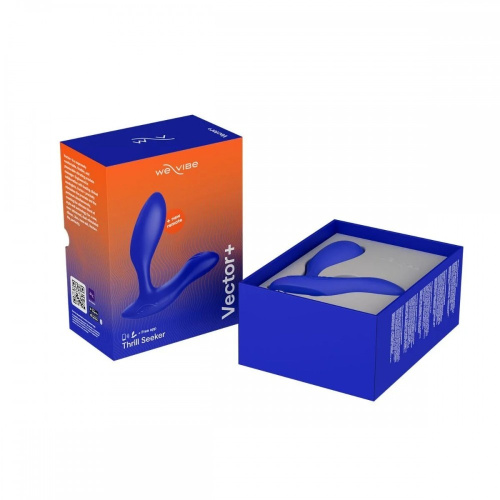 We-Vibe Vector + Лубрикант 50 мл - Массажер простаты, 10.6х3 см (синий)