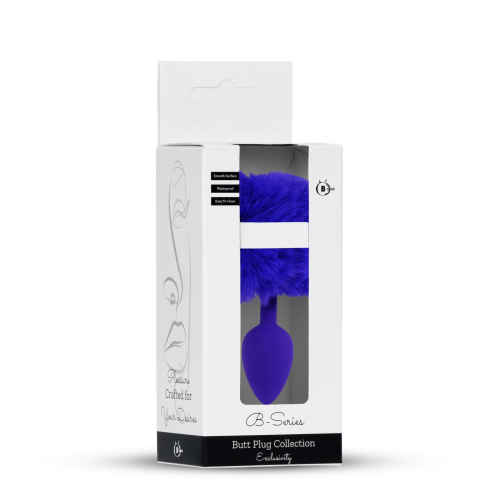 B-Series Jewellery Silicon PLUG Bunny Tail Purple - Анальная пробка с хвостом, 6,5х2,7 см (фиолетовый)