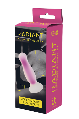Dream Toys Radiant Glow In The Dark Soft - Анальная пробка, 12,5 см (фиолетовый)