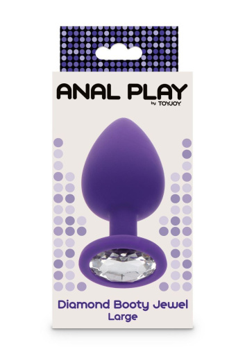 Toy Joy Large Diamond Booty Jewel - Пробка анальная, 9х4 см (фиолетовая)