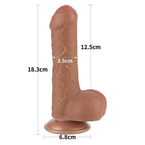 Реалистичный фаллоимитатор Sliding-Skin Dual Layer Dong 7", 18,3 см