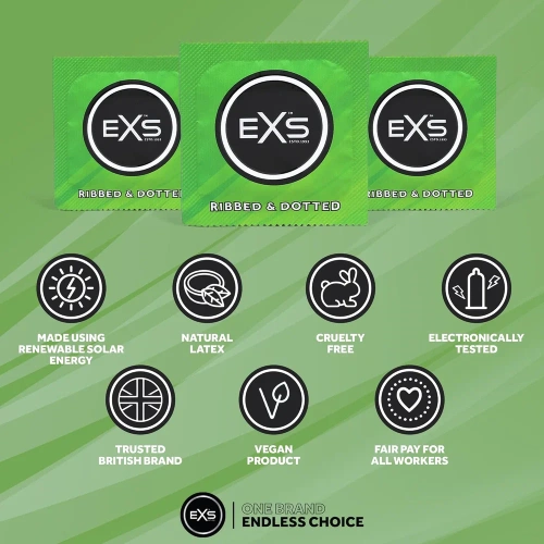 Презерватив EXS Ribbed And Dotted Condom, 1 шт
