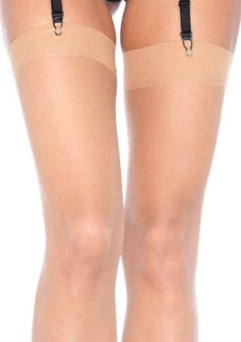 Leg Avenue Sheer Stockings - чулки под пояс (телесный)