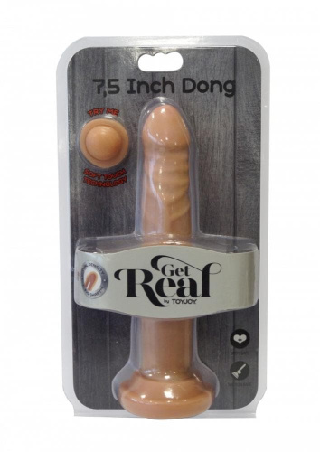 Get Real Dual Density - Реалистичный фаллоимитатор из киберкожи, 18.5х3 см (телесный)