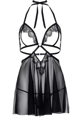 Сорочка бебі-дол з відкритими чашками Leg Avenue Lace and mesh babydoll & panty, L - купити в Україні | Секс шоп SEX-SHOP.ua