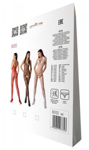 Бодистокинг с плетением на животике Passion BS100, One Size