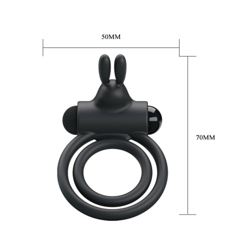 Pretty Love Osmond CockRing Vibro Black - Віброкільце, 7х3 см (чорний) - купити в Києві, Україні