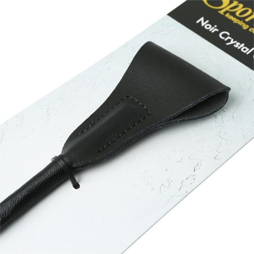 Sportsheets Crystal Crop Noir - Шлепалка с инкрустированной ручкой (черная)