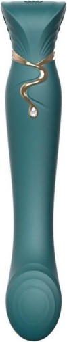 Zalo Queen G-Spot Pulse Wave Vibe - Премиальный вибратор для точки G с функцией нагрева, 21,5х3,5 см (изумрудный)