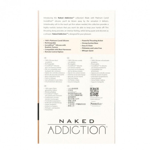 Bms Factory Naked Addiction 6.5" Thrusting Dong With Remote - Вибратор с пульсацией, 16.5х3.4 см
