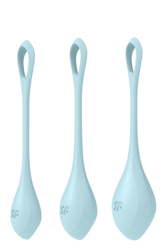 Satisfyer Yoni Power 2 набор йони бусин, диаметр 2-2,5-3 см (голубой)