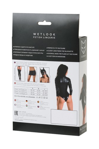 Toyfa Glossy Alessia Wetlook - Боди, XL (черный)