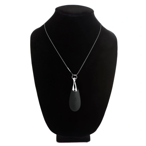 Charmed Vibrating Silicone Teardrop Neckl - ожерелье с подвеской вибратором, 90 см (чёрный)