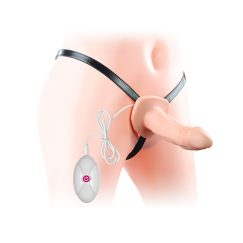Страпон с вибрацией для мужчин LoveToy Unisex Hollow Strap On, 19 см