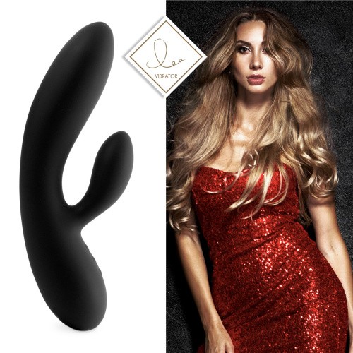 FeelzToys Lea Rabbit Vibrator - Гибкий вибратор кролик с двумя моторами, 17х3.8 см (чёрный)
