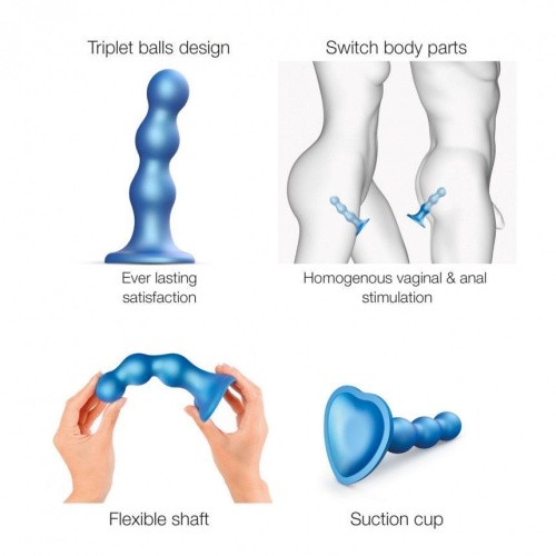Strap-On-Me Dildo Plug Balls M - Насадка для страпона, 15.3х3.6 см - купити в Києві, Україні
