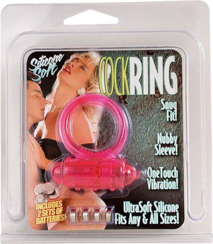 Seven Creations Vibrating Cockring Silicone - виброкольцо, 4х2.5 см (розовый)