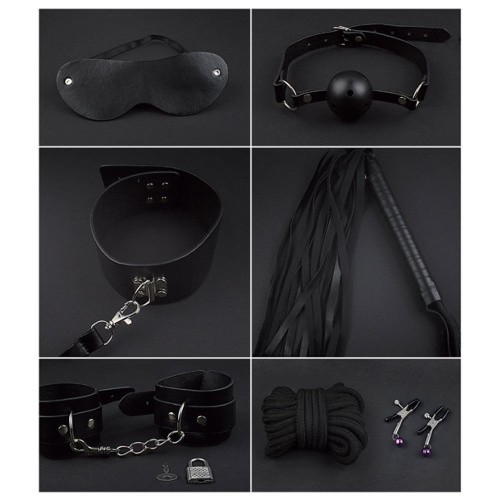 MAI - BDSM Starter kit Nº 75 - Стартовый набор БДСМ аксессуаров из 7 предметов (чёрный)