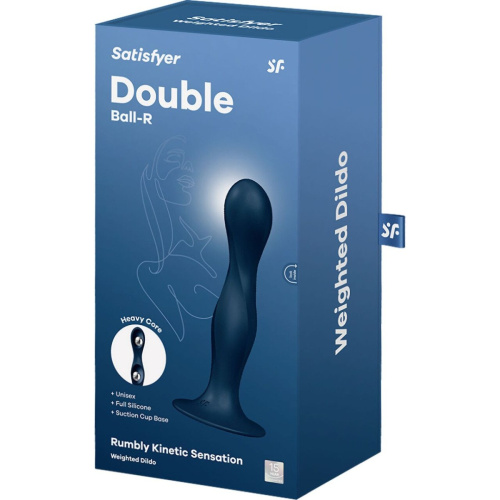 Satisfyer Double Ball-R Dark Blue - Фаллоимитатор, 16,5 см (синий)